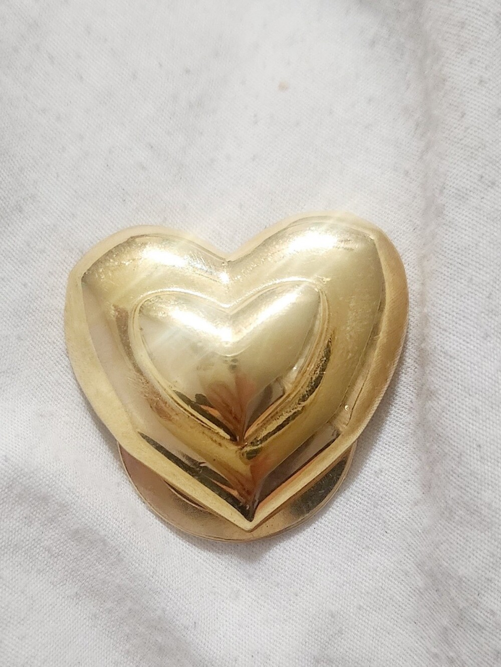 Layered Gold Heart Scarf Pin